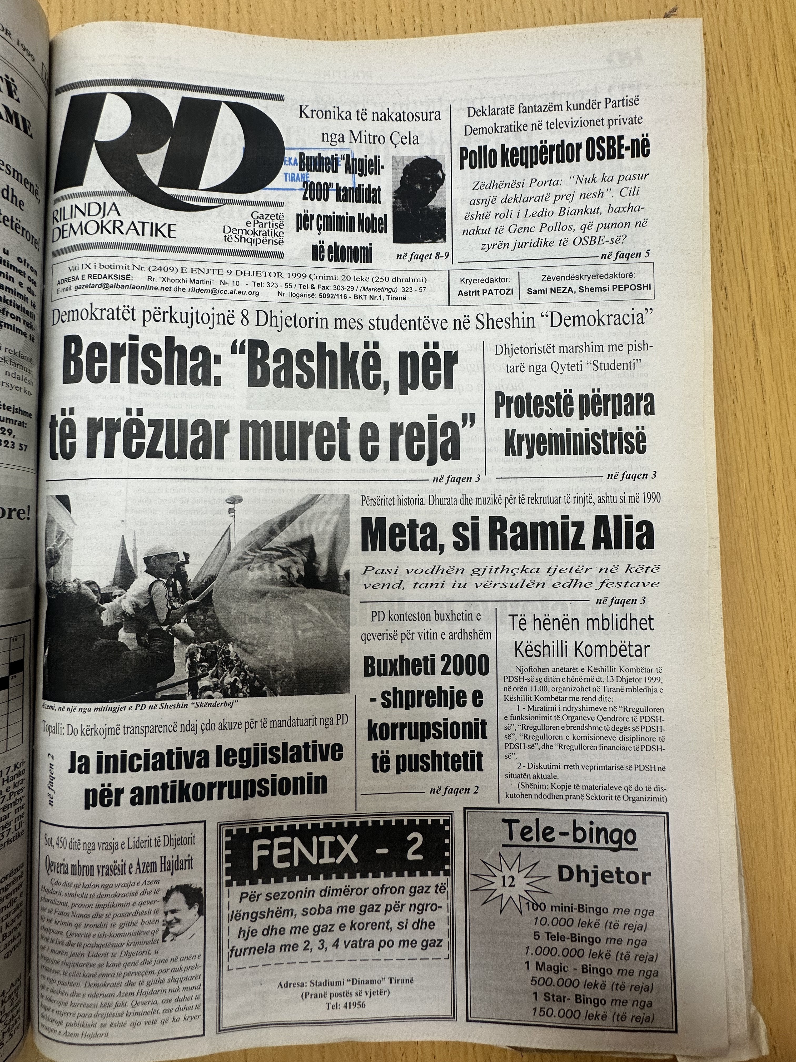 Rilindja Demokratike 1999-12-09